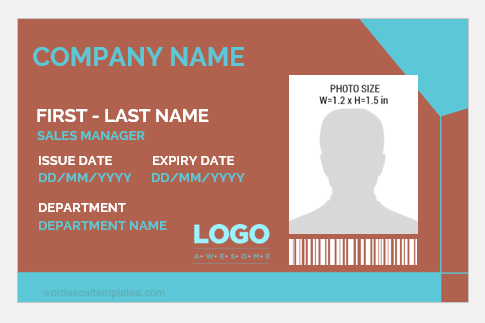 Photo id badge template