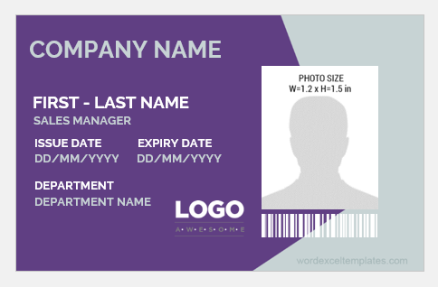 Photo id badge template