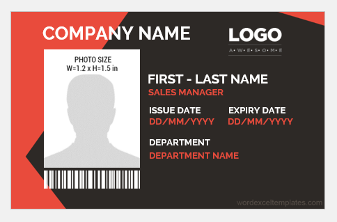 Photo id badge template