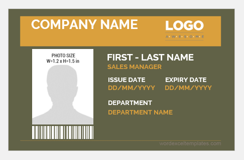 Photo id badge template