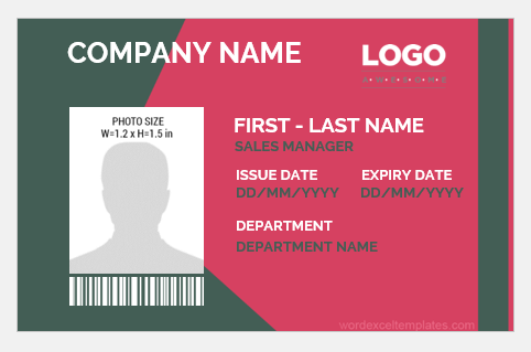 Photo id badge template