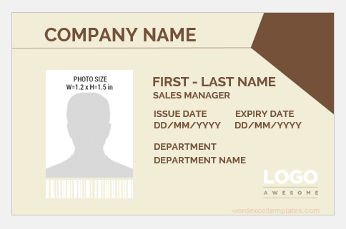 Photo id badge template