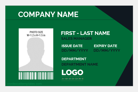 Photo id badge template