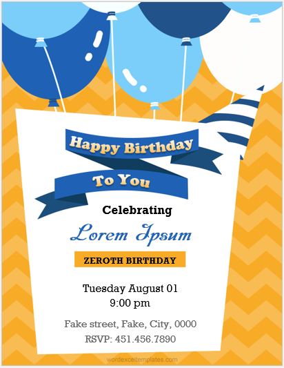 Zeroth birthday flyer template