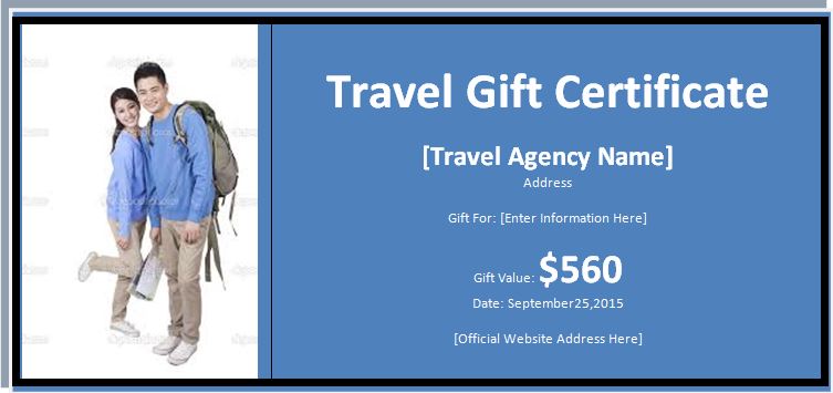 travel gift certificate word excel templates travel gift certificate templates