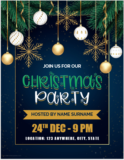 Christmas party flyer template