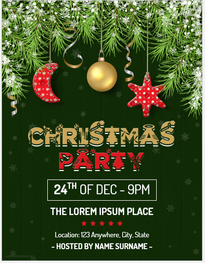 10+ Colorful Christmas Party Flyer Templates for Word | Edit