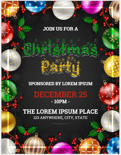 Christmas party flyer template