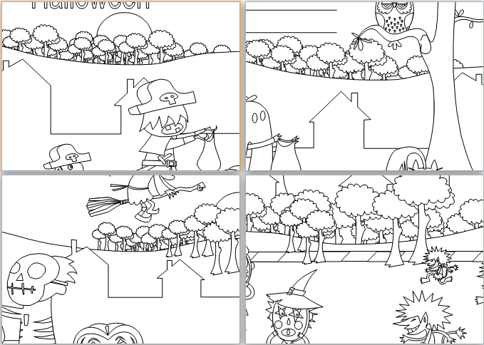 MS Word Halloween Coloring Book Template | Word & Excel Templates