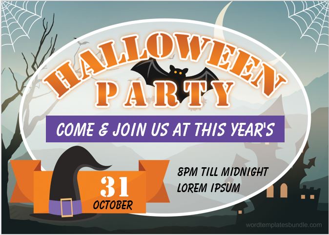 Halloween Party Invite Card