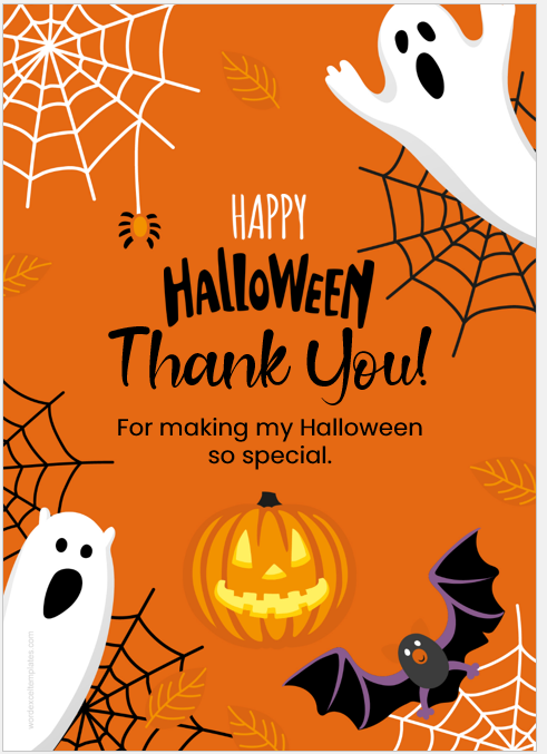 Halloween thank you card