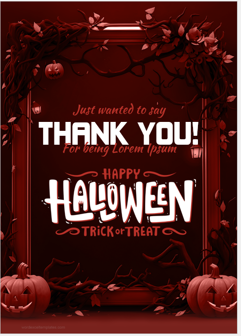 Halloween thank you card