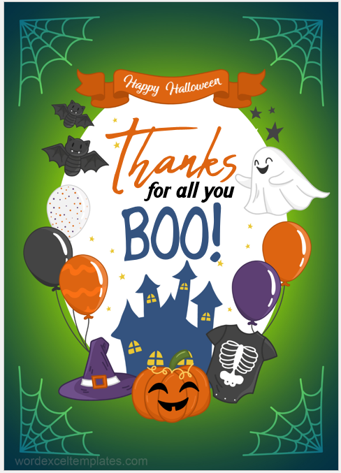 Halloween thank you card