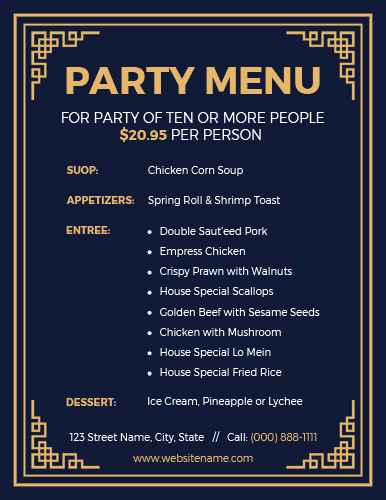 Halloween Party Menu Sheet