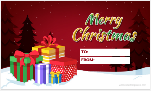 Christmas gift tag template