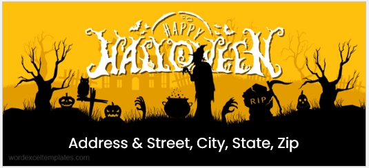 Halloween address label template