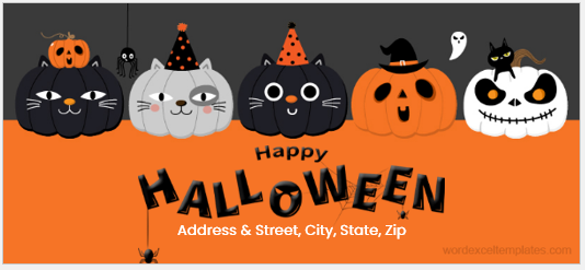 Halloween address label template