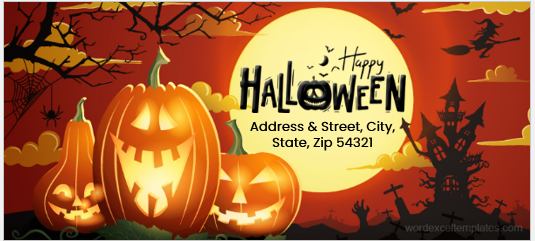 Halloween address label template