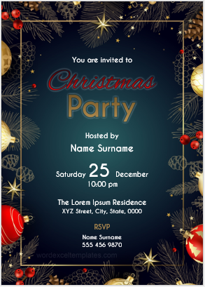 Christmas party invitation card template