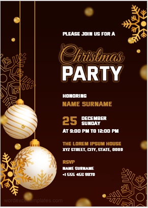 Christmas party invitation card template