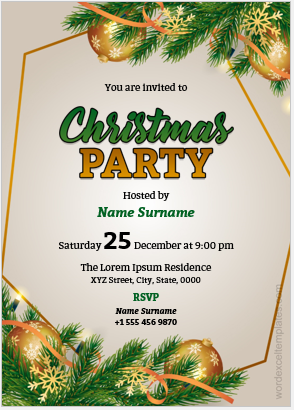 Christmas party invitation card template