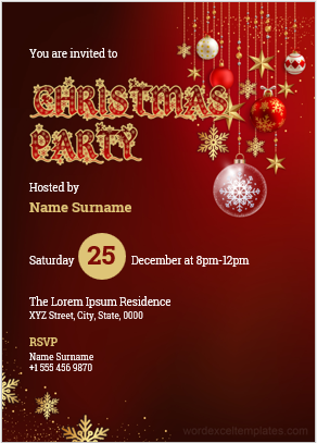 Christmas party invitation card template