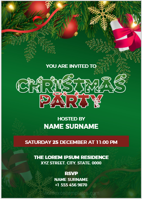 Christmas party invitation card template