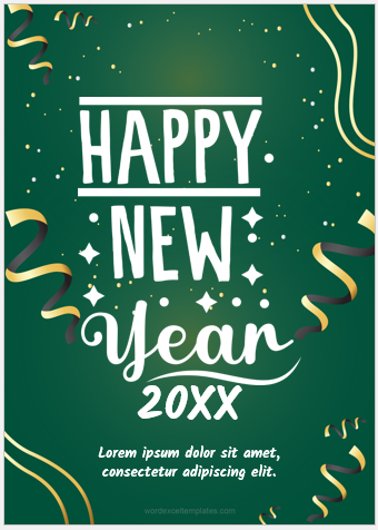 New Year Post Card Template