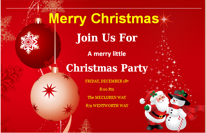 Merry Christmas party invitation card template