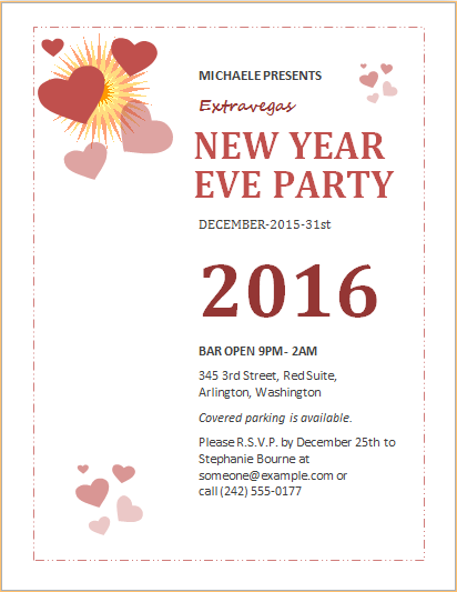 new year event party flyer template