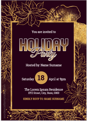 Holiday party invitation card