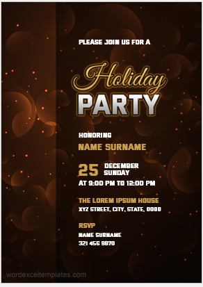 Holiday party invitation card