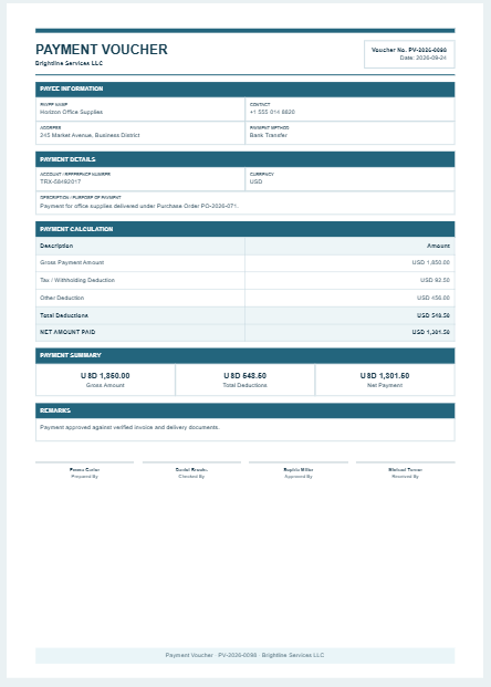 Payment Voucher Template