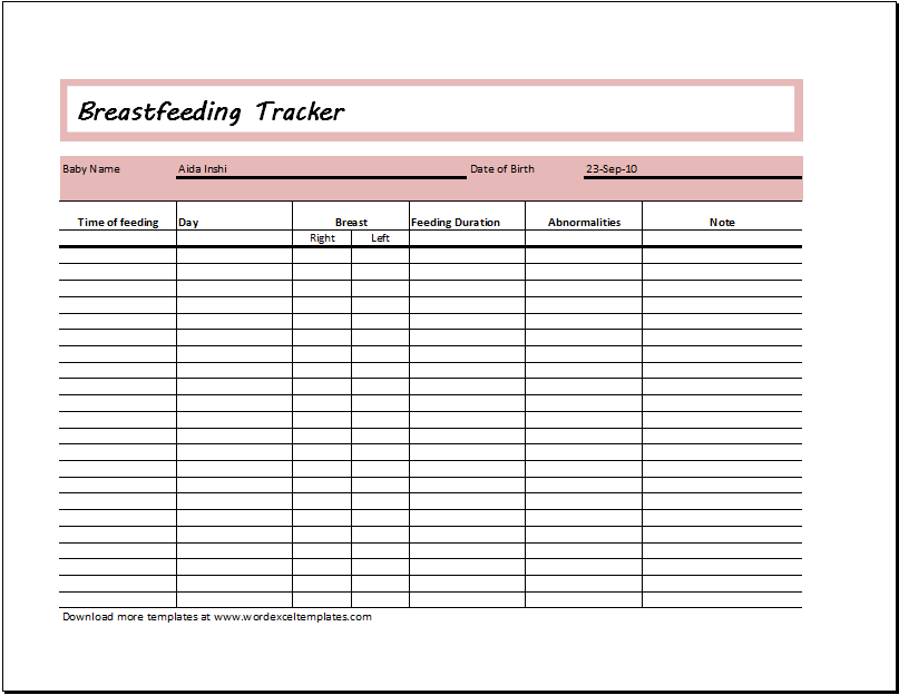 Baby Tracker Chart