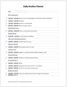 Daily Routine Planner