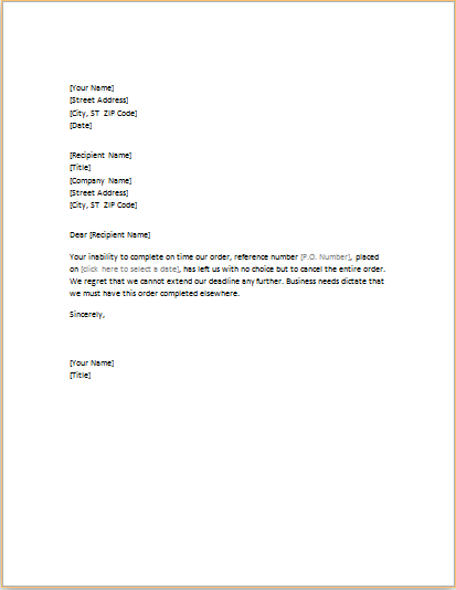 Letter Of Cancellation Template from www.wordexceltemplates.com