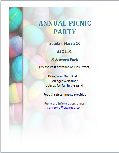 Picnic part flyer