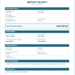 Deposit Receipt Template