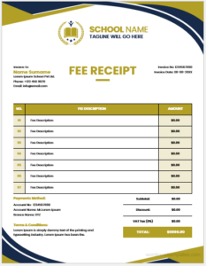 School Fee Receipt Template