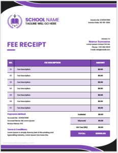 School Fee Receipt Template