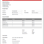 Survey Services Receipt Template for Excel
