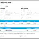 Puppy Deposit Receipt Template for Excel