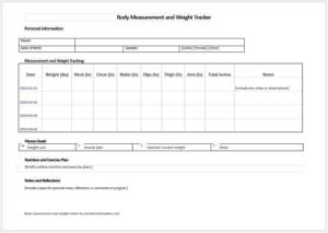 Body Measurement and Weight Tracker