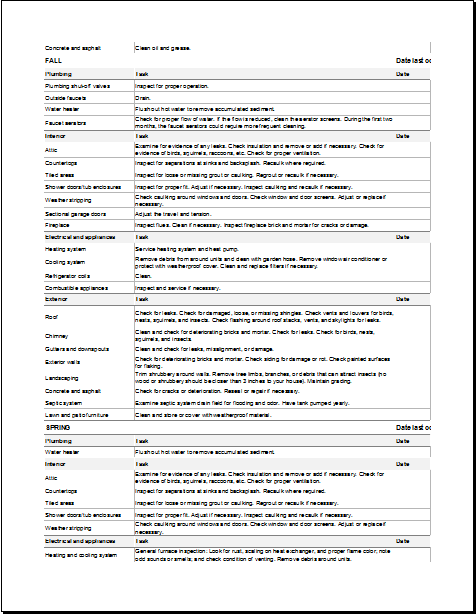 Property Maintenance Checklist Template from www.wordexceltemplates.com