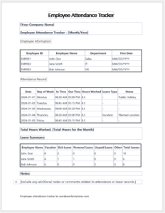 Employee Attendance Tracker