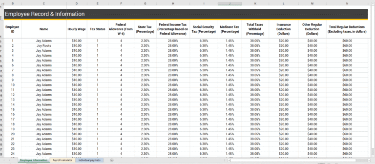 Payroll Calculator Template for Excel