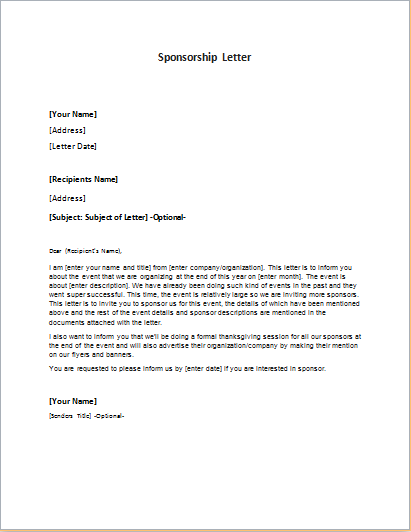 Sponsorship Letter Template Doc from www.wordexceltemplates.com