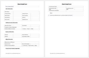 Client Detail Form