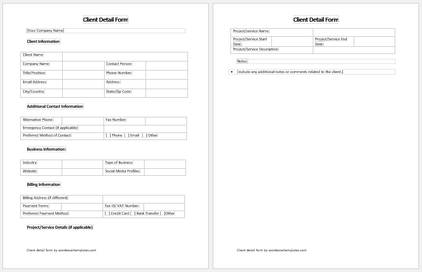 Client Detail Form