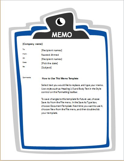 Memo template